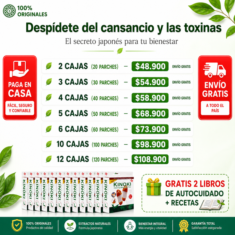 CAJA DE KINOKI PARA DESINTOXICAR x10